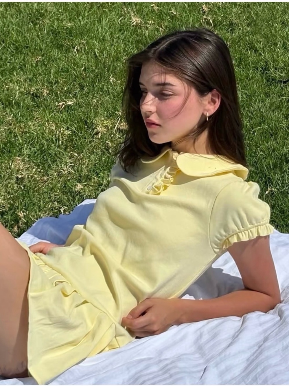 My mum made it Pleated Hem Mini Dress with Peter Pan Collar